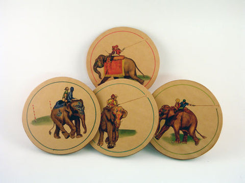Elephant Polo Leather Coasters